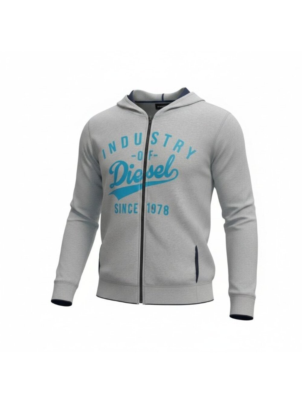 Diesel Reversible Hoodie Mens 2XL Zip Up Sweatshirt Logo